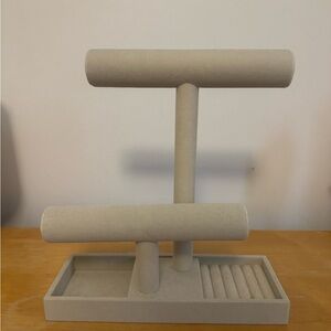 Two-Tier Jewelry T-Bar Display in Light Taupe